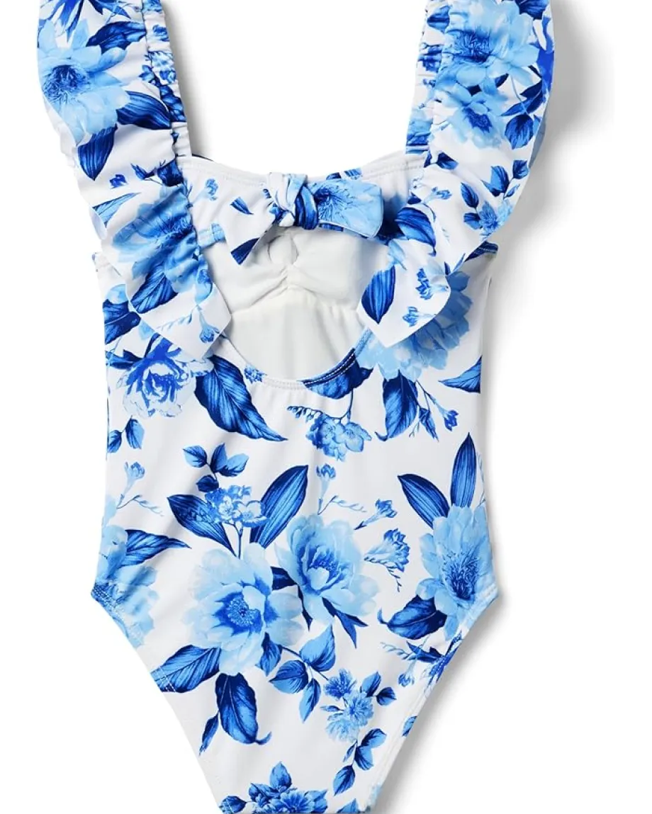 Clothing|Janie and Jack Girls Floral Onepiece (Toddler/Little Kid/Big Kid) Blue