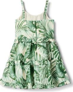 Janie and Jack Girls Palm Print Dress (Toddler/Little Kid/Big Kid) Green Sale
