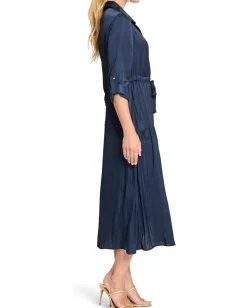 NIC+ZOE Glossy Crinkle Julie Dress Dark Indigo Outlet