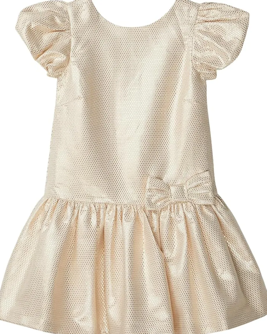 Clothing|Janie and Jack Gold Jacquard Dress (Toddler/Little Kid/Big Kid) Gray