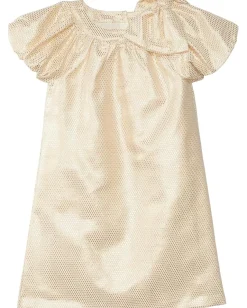 Janie and Jack Clothing<Gold Party Dress (Toddler/Little Kids/Big Kids) Natural