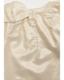 Janie and Jack Clothing<Gold Party Dress (Toddler/Little Kids/Big Kids) Natural