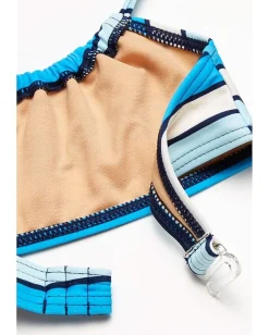 Toobydoo Grace Bay Aqua Bandeau Bikini (Toddler/Little Kids/Big Kids) Blue Hot