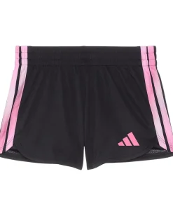 adidas Kids Clothing<Gradient 3-stipe Pacer Mesh Shorts (Big Kid) Black/Pink