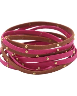 gorjana Graham Triple Strand Wrap Bracelet Fuchsia /Clay Outlet