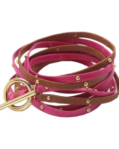gorjana Graham Triple Strand Wrap Bracelet Fuchsia /Clay Outlet