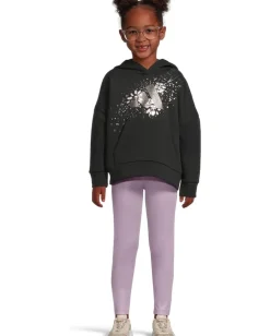 adidas Kids Clothing<Graphic Hooded Pullover Glitter Legging Set (Toddler/Little Kid) Black Adi
