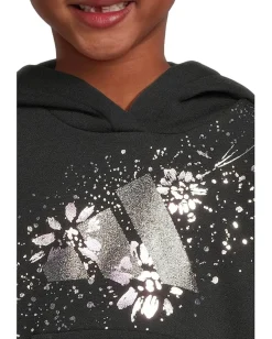 adidas Kids Clothing<Graphic Hooded Pullover Glitter Legging Set (Toddler/Little Kid) Black Adi
