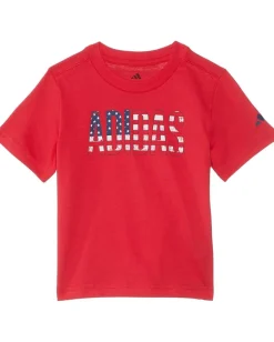 adidas Kids Clothing<Graphic Tee (Toddler/Little Kids) Red/Navy