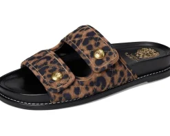 Vince Camuto Sandals|Sandals<Graysin Quilted Double Band Slide Sandals Camel