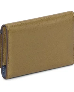 Kate Spade New York Halo Glazed Leather Card Case Trifold Wallet Dried Thyme New