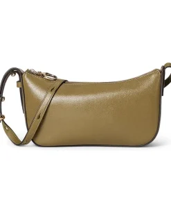 Kate Spade New York Halo Glazed Leather Crossbody Dried Thyme Hot