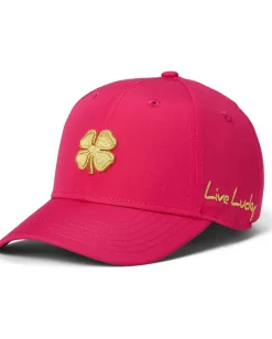 Black Clover Hollywood 26 Adjustable Hat Fuchsia Hat/3d Gold Metallic Clover Online