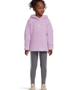 adidas Kids Clothing<Hooded Sherpa Legging Set (Toddler/Little Kid) Powder Plum