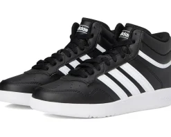 adidas Kids Hoops 4.0 Mid Top Basketball Shoes (Big Kid) Black/White/Black Hot
