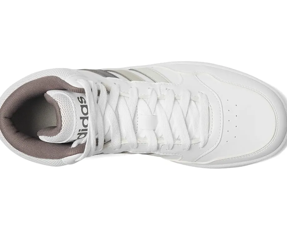 adidas Kids Hoops Mid Shoes (Little Kid) White/Orbit Grey/Putty Grey Best