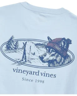 Vineyard Vines Husky Ski Dog Long Sleeve Pocket Tee