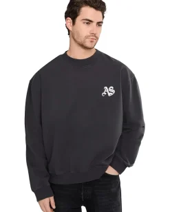 AllSaints Icon Crew Washed Black Clearance