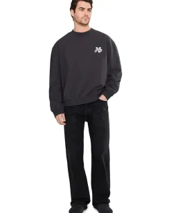 AllSaints Icon Crew Washed Black Clearance