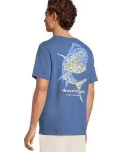 Activewear|T-Shirts|Vineyard Vines Icon Fill Mahi Short Sleeve Tee Moonshine