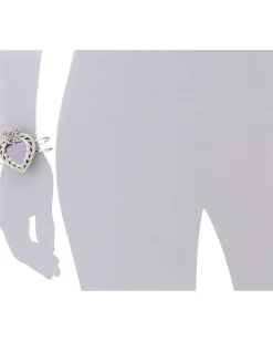 Jewelry|Jewelry|Betsey Johnson Iconic Crystal Heart Hinge Bangle Amethyst