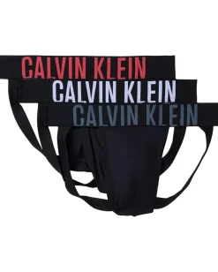 Activewear|Calvin Klein Underwear Intense Power 3-Pack Jock Strap Black W/White/Turbulence/Vermillion Brown Logos