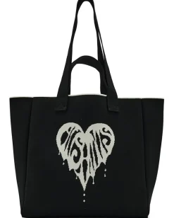 AllSaints Izzy Heart E/W Tote Black New