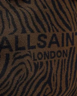 AllSaints Handbags|Handbags<Izzy Zebra East/West Tote Black/Brown