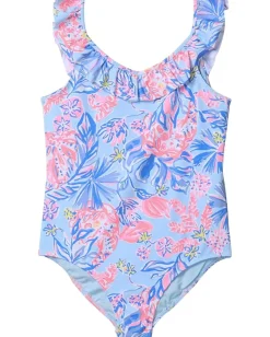 Clothing|Lilly Pulitzer Kids Janah Swimsuit UPF 50+ (Toddler/Little Kid/Big Kid) Multi Elephant Splash