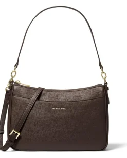 Handbags|Cross Body|MICHAEL Michael Kors Jet Set Medium Top Zip Pochette Xbody Chocolate