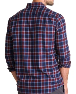 Vineyard Vines Jethro Plaid Tech Twill Shirt Crimson New