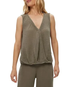 Michael Stars Kate Surplice Tank Olive New
