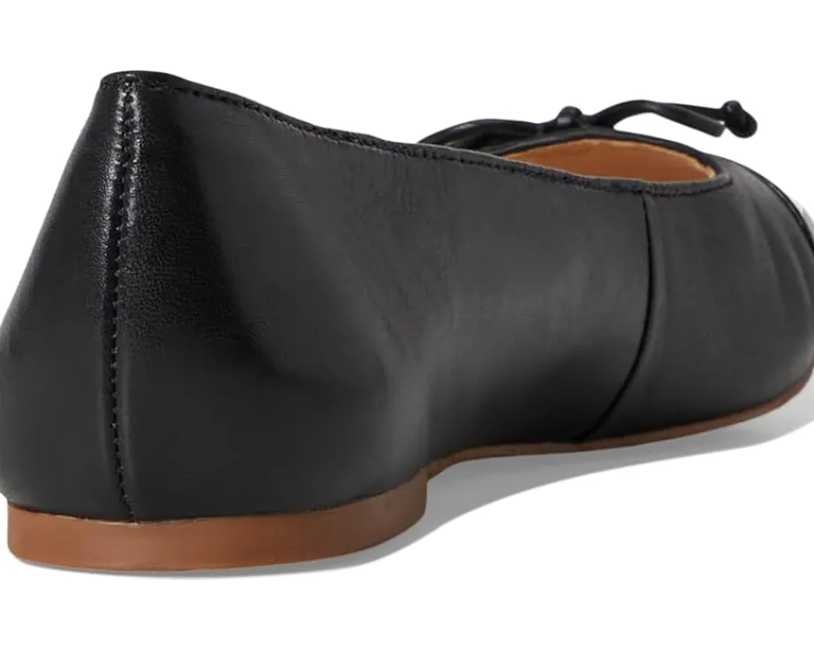 Flats|Jack Rogers Kenlyn Cap Toe Ballet - Leather/Patent Black/Black Pat
