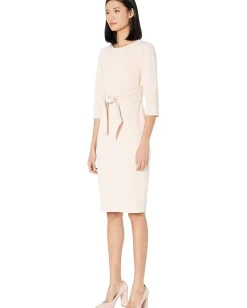 Adrianna Papell Dresses|Dresses<Knit Crepe Tie Waist Sheath Dress Blush