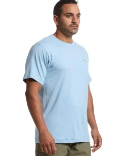 Activewear|Columbia Kwick Hike Back Graphic Short Sleeve Tee Ripple Blue Heather/Linear View Multi