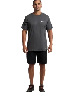 Activewear|Columbia Kwick Hike Back Graphic Short Sleeve Tee Black Heather/Linear View Multi