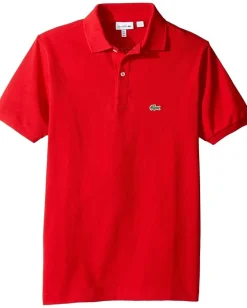 Lacoste Kids Clothing<L1812 Short Sleeve Classic Pique Polo (Toddler/Little Kids/Big Kids) Red