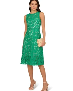Adrianna Papell Dresses|Dresses<Lace Midi Dress Botanic Green