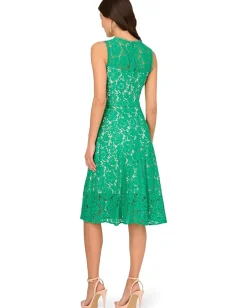 Adrianna Papell Dresses|Dresses<Lace Midi Dress Botanic Green