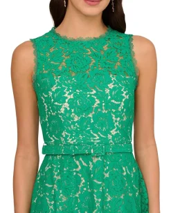 Adrianna Papell Dresses|Dresses<Lace Midi Dress Botanic Green