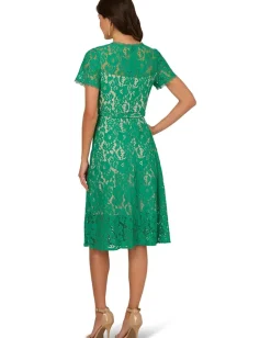 Adrianna Papell Dresses|Dresses<Lace Soft Skirt Midi Dress Blue Wave