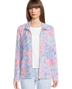 Activewear|Lilly Pulitzer Leona Upf 50+ Zip-Up Multi Elephant Splash