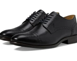 Oxfords|Oxfords|Johnston & Murphy Lewis Cap Toe Black Full Grain Leather