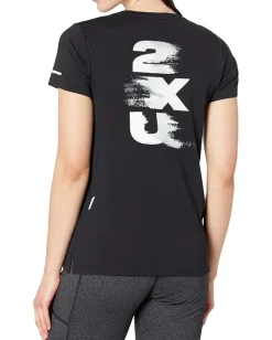 2XU Activewear|Shirts & Tops<Light Speed Tee Black White/White Reflective