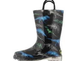 Western Chief Kids Shoes<Lighted Rain Boots (Toddler/Little Kid) Dinosaur Friends
