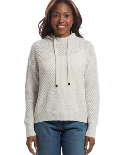 Women Elliott Lauren Likely Hood - Honeycomb Cable Stitch Hooded Sweater with drawstring detail
