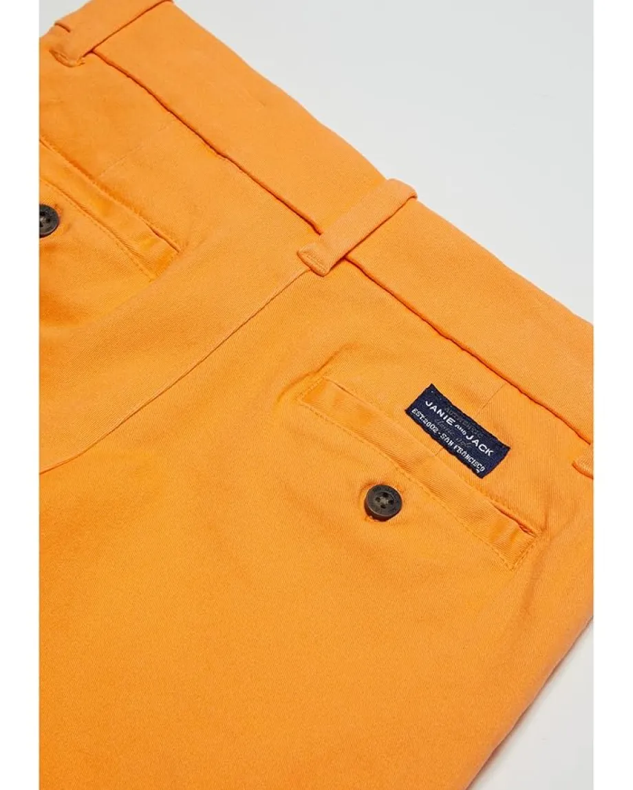 Janie and Jack Linen Flat Front Shorts (Toddler/Little Kids/Big Kids) Orange Hot
