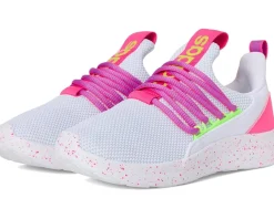 adidas Kids Lite Racer Adapt 7.0 Sportswear Shoes (Little Kid/Big Kid) White/Lucid Lemon/Lucid Pink Hot