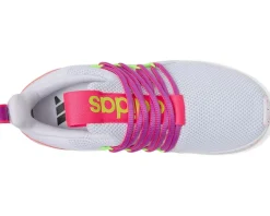 adidas Kids Lite Racer Adapt 7.0 Sportswear Shoes (Little Kid/Big Kid) White/Lucid Lemon/Lucid Pink Hot