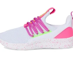 adidas Kids Lite Racer Adapt 7.0 Sportswear Shoes (Little Kid/Big Kid) White/Lucid Lemon/Lucid Pink Hot